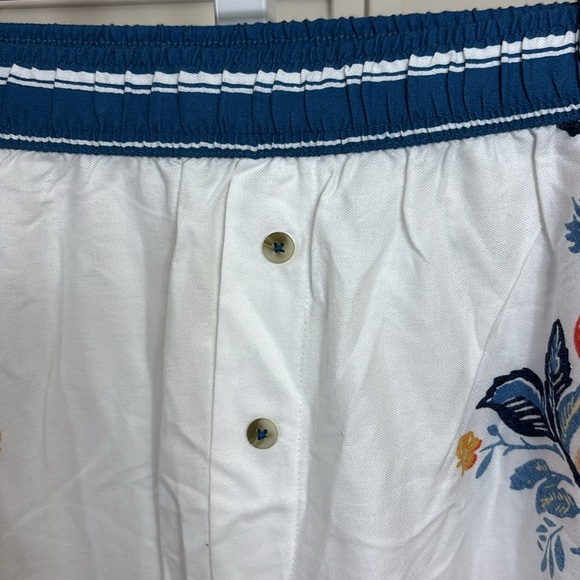 NWT Anthropologie Floral Flannel Wide Leg Pajama Pants Large - Picture 7 of 14